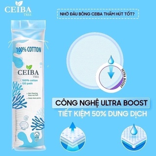 Bông tẩy trang Ceiba Organic 120 miếng