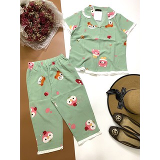 Bộ lững pijama lững vải lụa mặc nhà mịn mát