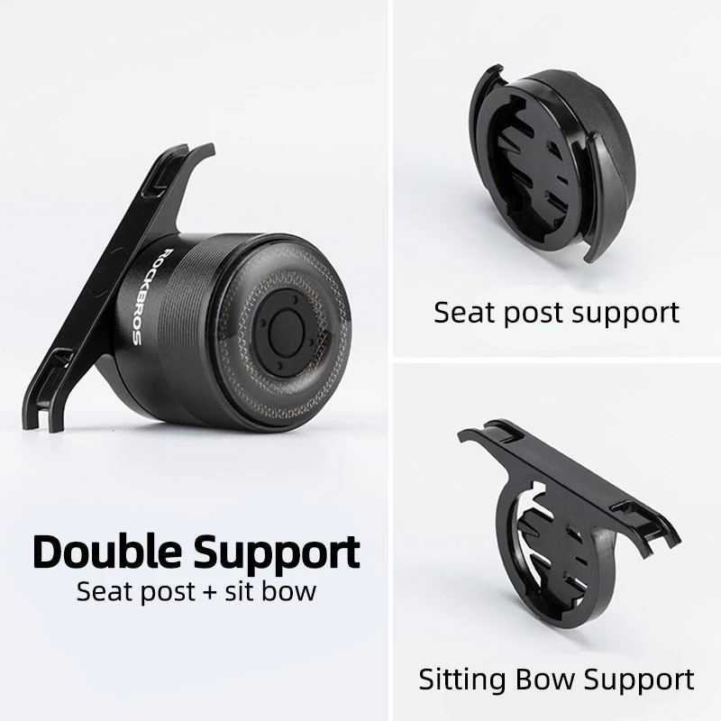 RockBros Đèn hậu xe đạp Đèn hậu sạc USB An toàn cảnh báo chu kỳ ban đêm cho xe đạp đường trường MTB JAVA