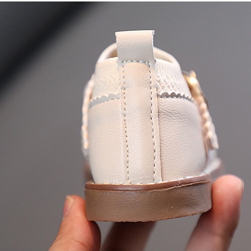 Giày búp bê đính nơ phối cổ chun xinh xắn cho bé gái sz 16-25