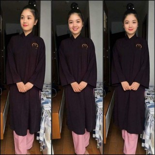 Áo tràng xẻ tà áo choàng tụng Kinh không kèm quần vải không nhăn nam nữ