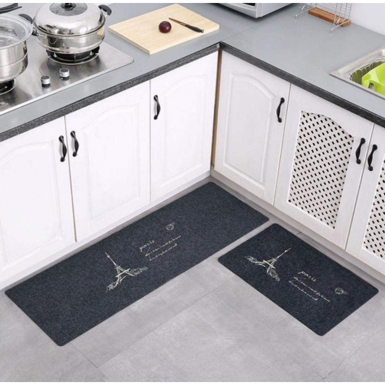 Bộ 2 tấm thảm bếp sợi cước mịn nhiều mẫu sang trọng giao mẫu ngẫu nhiên