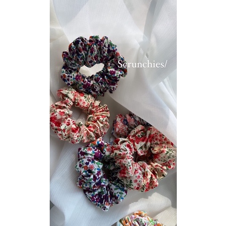 Cột tóc vải / Scrunchies hoa nhí xinh xắn to vừa