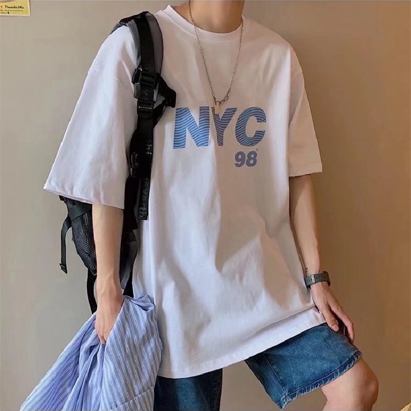 Áo Thun Tay Ngắn Dáng Rộng In Chữ Phong Cách Hip Hop Nhật Bản Thời Trang Mùa Hè Cho Nam Cỡ M-5XL