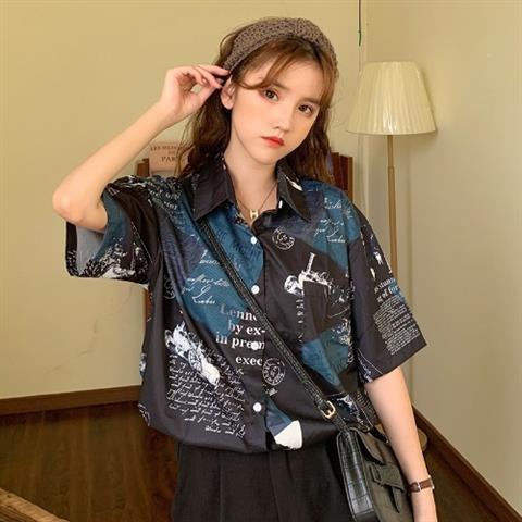 Áo Sơ Mi Tay Ngắn Dáng Rộng Phong Cách Retro Dành Cho Nữ