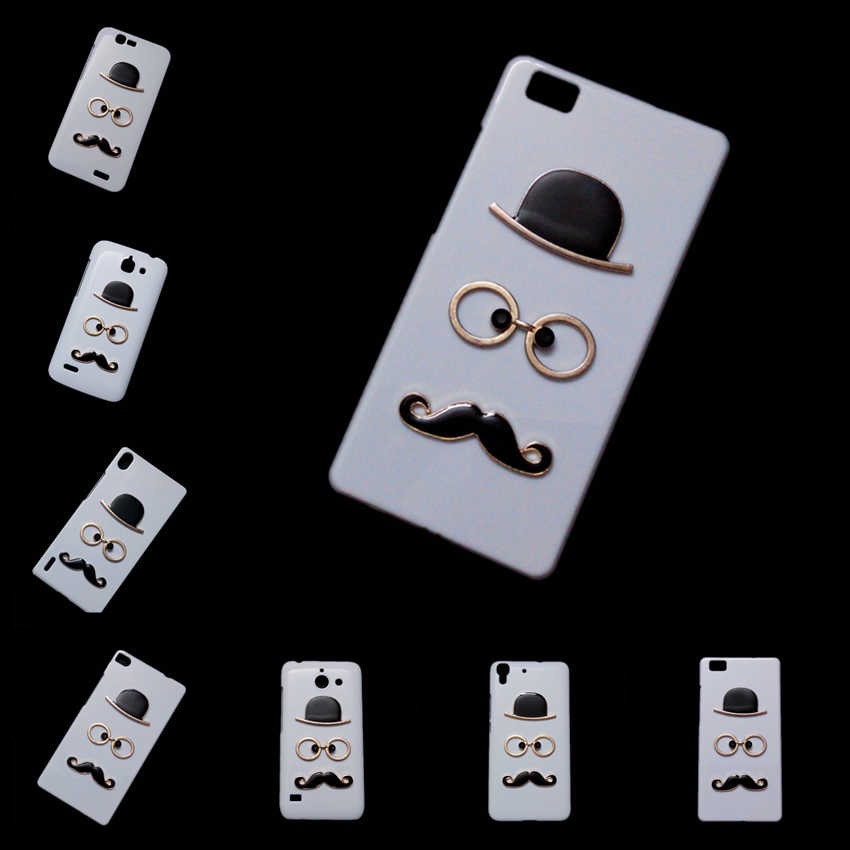 3D Cute Hat Eyes Mustache Designed Hard Back Cover Case for Huawei Mate 7 9 Pro S Nexus 6P Nova 3E 2S Ascend P7 P8 Lite 2017 2015 Max P9 P10 Plus P20 G7 G8 G9 Honor 6 3C 4C 4A 4X 5A Y6 II 5C 5X 6A 6X GR5 2017 7X 8 Lite V8 V9 V10 View 10