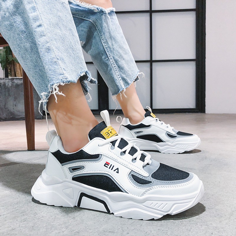 [Mã FAGREEN245 giảm tới 30K đơn 99K] (Có 2 Màu) Giày nam sneakers thời trang - ELLAAA phản quang đen và trắng | BigBuy360 - bigbuy360.vn