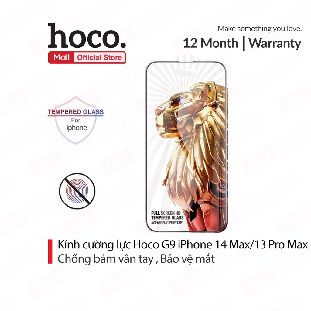Kính cường lực Hoco G9 full màn hình chống bám vân tay bảo vệ mắt , chống trầy xước cho iPhone