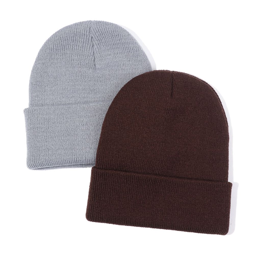 Mũ beanie dệt kim màu trơn giữ ấm mùa đông 18 màu tùy chọn dễ thương thời trang cho nam và nữ