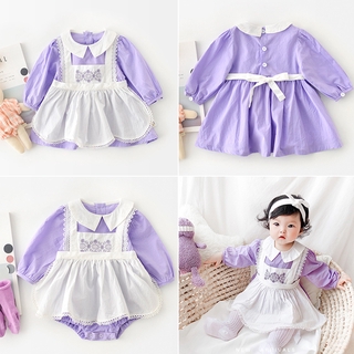 Đầm Công Chúa Tay Dài Vải Cotton Thiết Kế Dễ Thương Cho Bé Gái Sơ Sinh