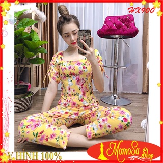 Đồ Bộ Nữ Set Bộ Lụa Mềm Mịn Quần Dài- MOMOSA Shop