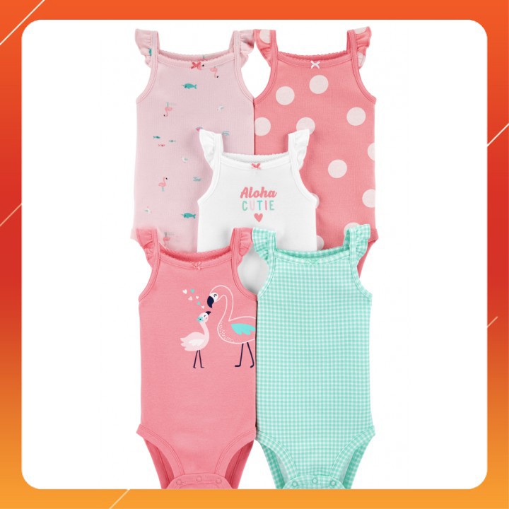 Bodysuit Carter's Sát Nách Nhập Mỹ Cho Bé Gái Set 5 Bộ