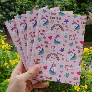 1 quyển vở Hello Unicorn khổ A5 bìa cán mờ siêu đẹp