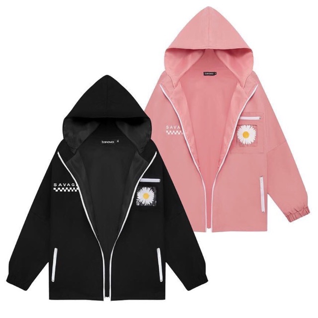 Áo khoác Unisex "Hoa Cúc Hồng Đen"