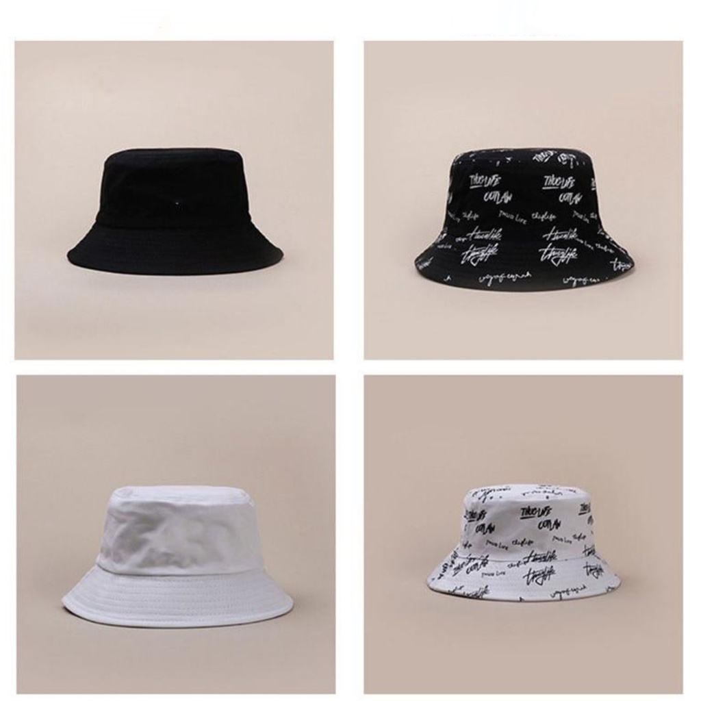 Mũ bucket 2 mặt Thuglife hoạ tiết nhiều màu Nón tai bèo vành tròn phong cách Ulzzang form unisex nam nữ B07