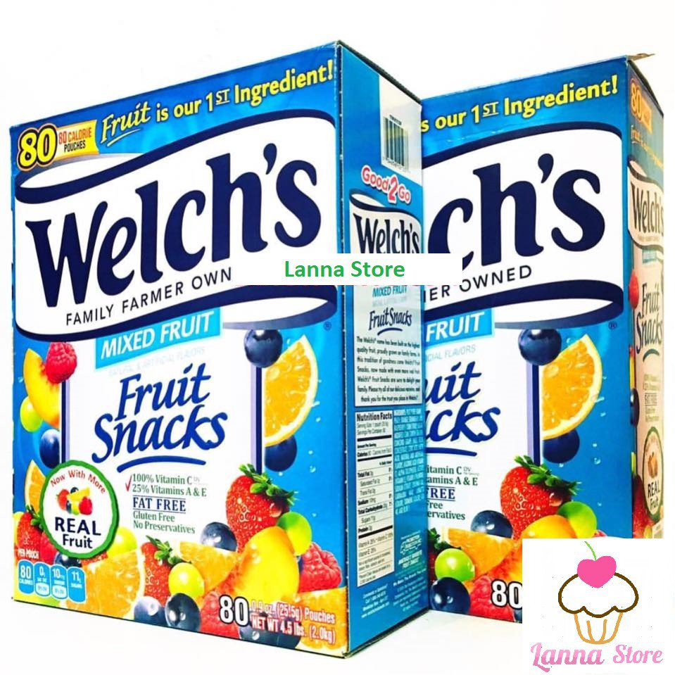 Thùng 2 kg kẹo dẻo trái cây WELCHS Fruit Snacks - hàng Mỹ 🇺🇸.