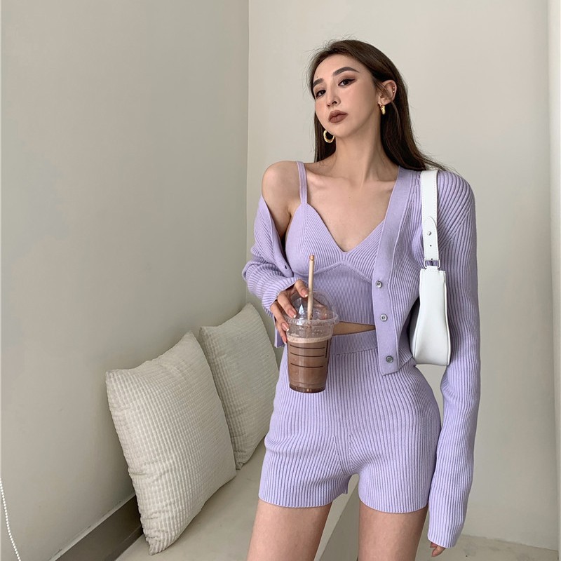 (SẴN SET TÍM) SET BỘ TRANG PHỤC LEN NỮ NĂNG ĐỘNG ULZZANG AK3