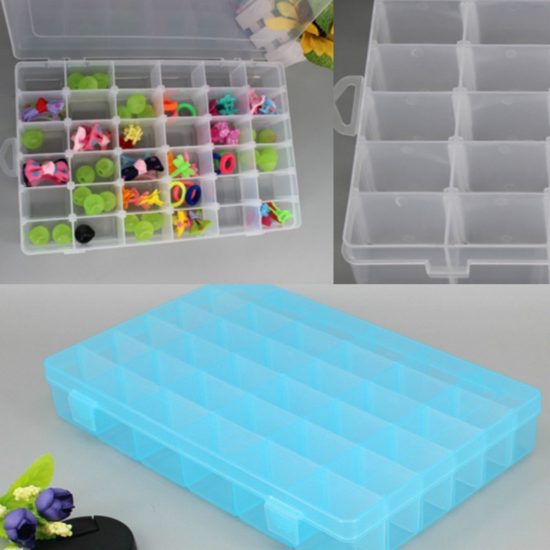 Hộp Nhựa Trong Suốt 36 Ngăn Đựng Đồ Trang Sức Đa Năng Tiện Dụng
