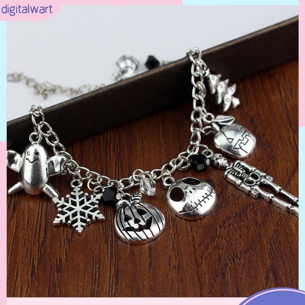 Vòng Tay Hợp Kim Mặt Hình Đầu Lâu Phong Cách Halloween Thời Trang Cho Nữ