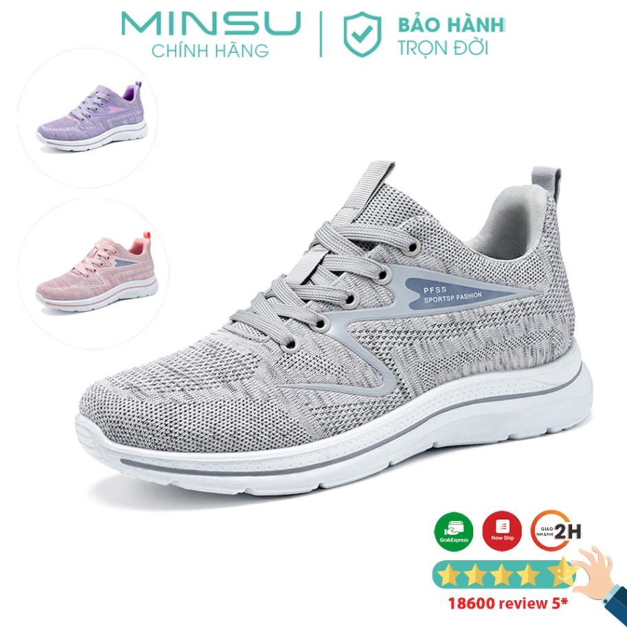 Giày Thể Thao Sneaker Cặp Đôi Nam Nữ MINSU M3812 Siêu Nhẹ Style Bata Hàn Quốc Cho Đi Học, Chơi, Chạy Bộ ✌️