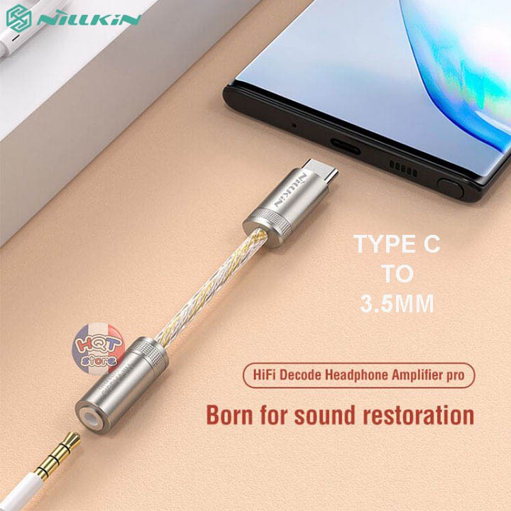 Jack chuyển đổi Type C to 3.5mm Adapter Nillkin NH2 Hifi Decode Pro chính hãng cho Note 20 Ultra / S20 Ultra / Note 10 P