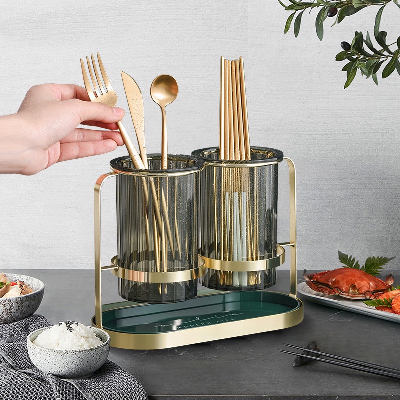 Hộp Đựng Đũa Muỗng Nĩa Ráo Nước Đa Năng Sang Trọng Sắp Xếp Gọn Gàng Cho Nhà Bếp