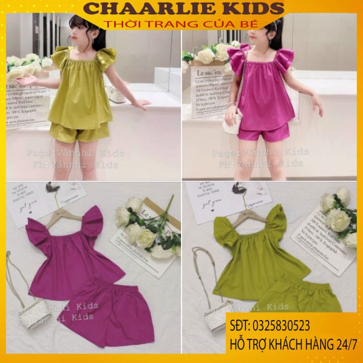Set Bộ Tiểu Thư Tay Bồng Cho Bé Gái Từ 12Kg Đến 38Kg Chaarlie Kids