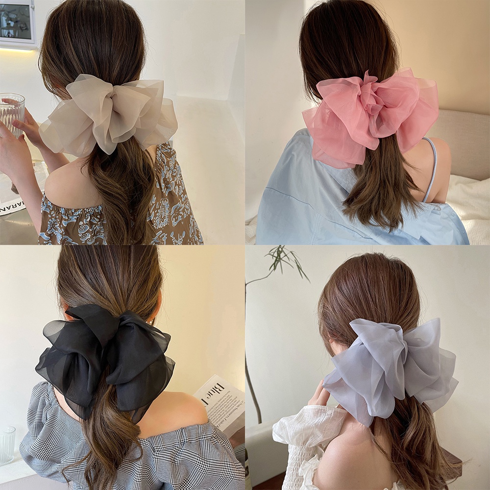 Kẹp Tóc Nơ Ruy Băng Nhiều Màu Thời Trang Hàn Quốc Cho Nữ