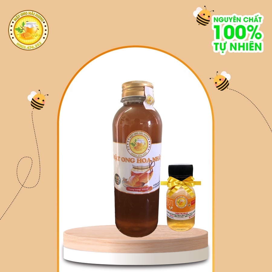 Mật ong nguyên chất hoa nhãn Hải Hưng 1000-500-330ml