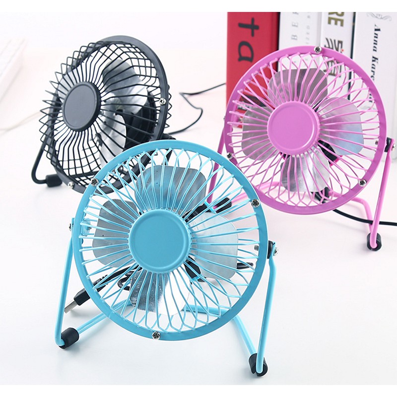 Quạt USB Mini Fan Lileng 819 loại 4 cánh, lồng sắt Xuay 360 độ Tiện Dụng, Bảo hành uy tín 1 đổi 1