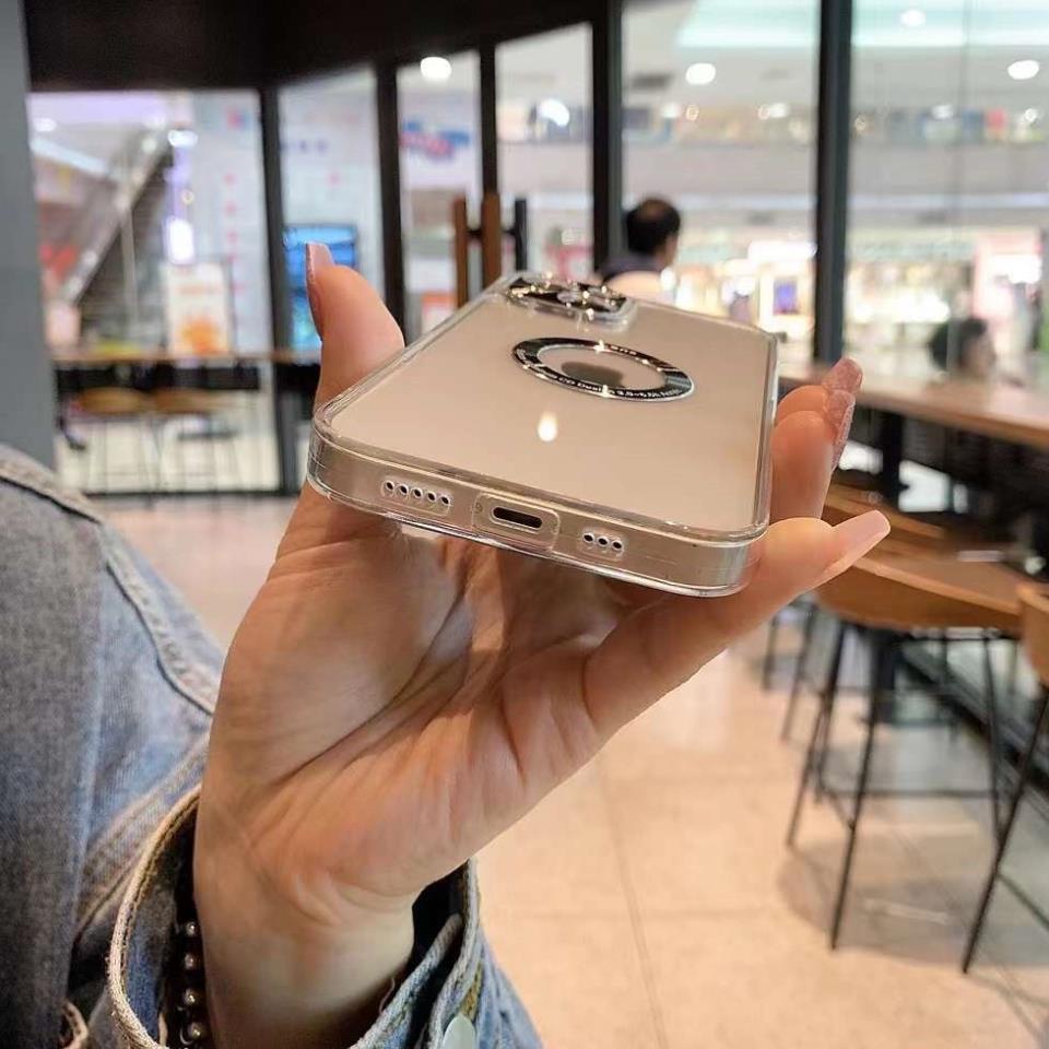 Ốp Điện Thoại Acrylic Trong Suốt Viền Kim Loại Sang Trọng Chống Rơi Cho IP 7 8 PLUS X XS MAX 11 12 13 PRO MAX
