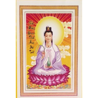 Tranh Đính Đá ABC 3D Vía Quan Thế Âm Bồ Tát Y406 (KHÁCH TỰ ĐÍNH) KT :53X75CM