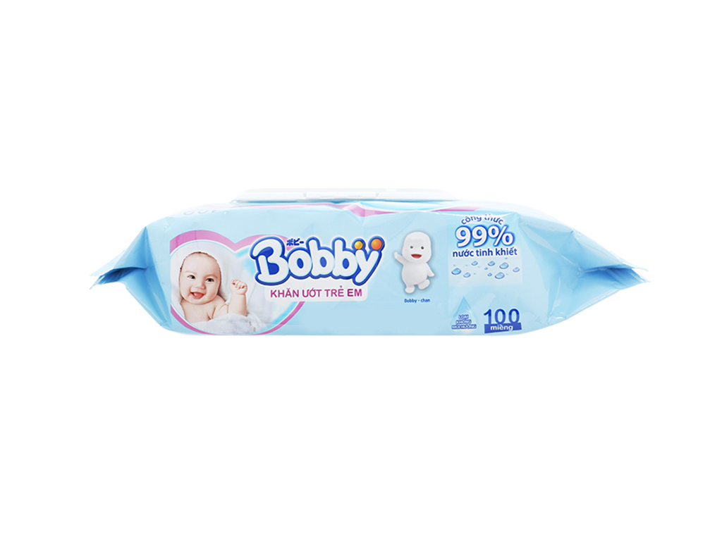 Khăn giấy ướt Bobby Baby Care Nano bạc không mùi 100 miếng/bịch