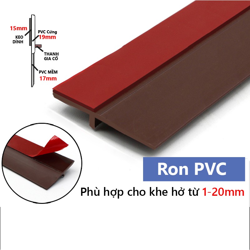 Thanh pvc gia cường chặn khe cửa  Nẹp cao su dán cửa NANORON dài 1 mét, chặn khe hở, chống bụi, chống côn trùng RPVC