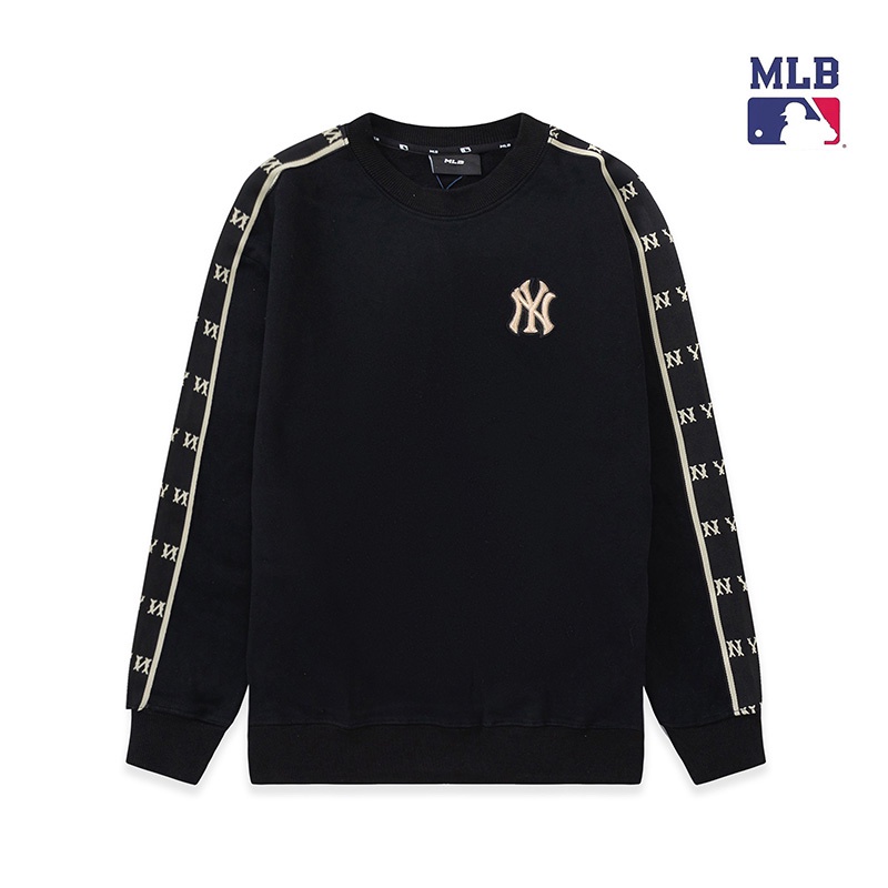 ❤❀  ❤ Mlb Áo Nỉ Dài Tay Cổ Tròn Thêu Họa Tiết Thời Trang