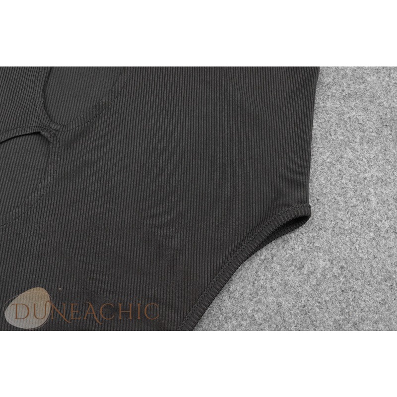 DUNEA Bộ Áo Liền Quần Không Tay Màu Trơn Thiết Kế Độc Đáo Dành Cho Nữ