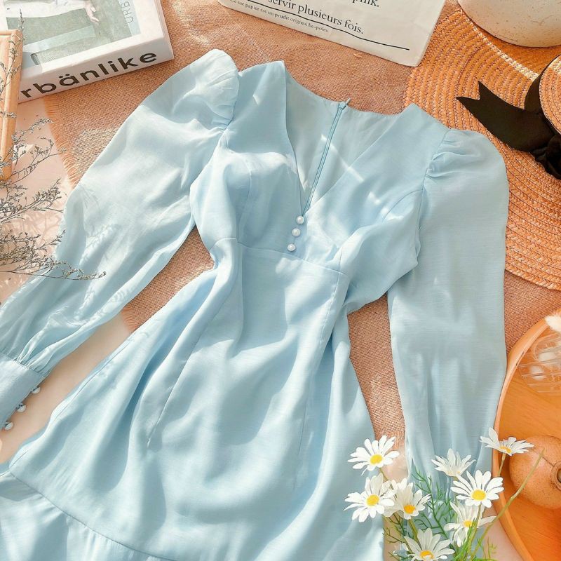 Đầm dự tiệc chất tơ đuôi cá đính hạt