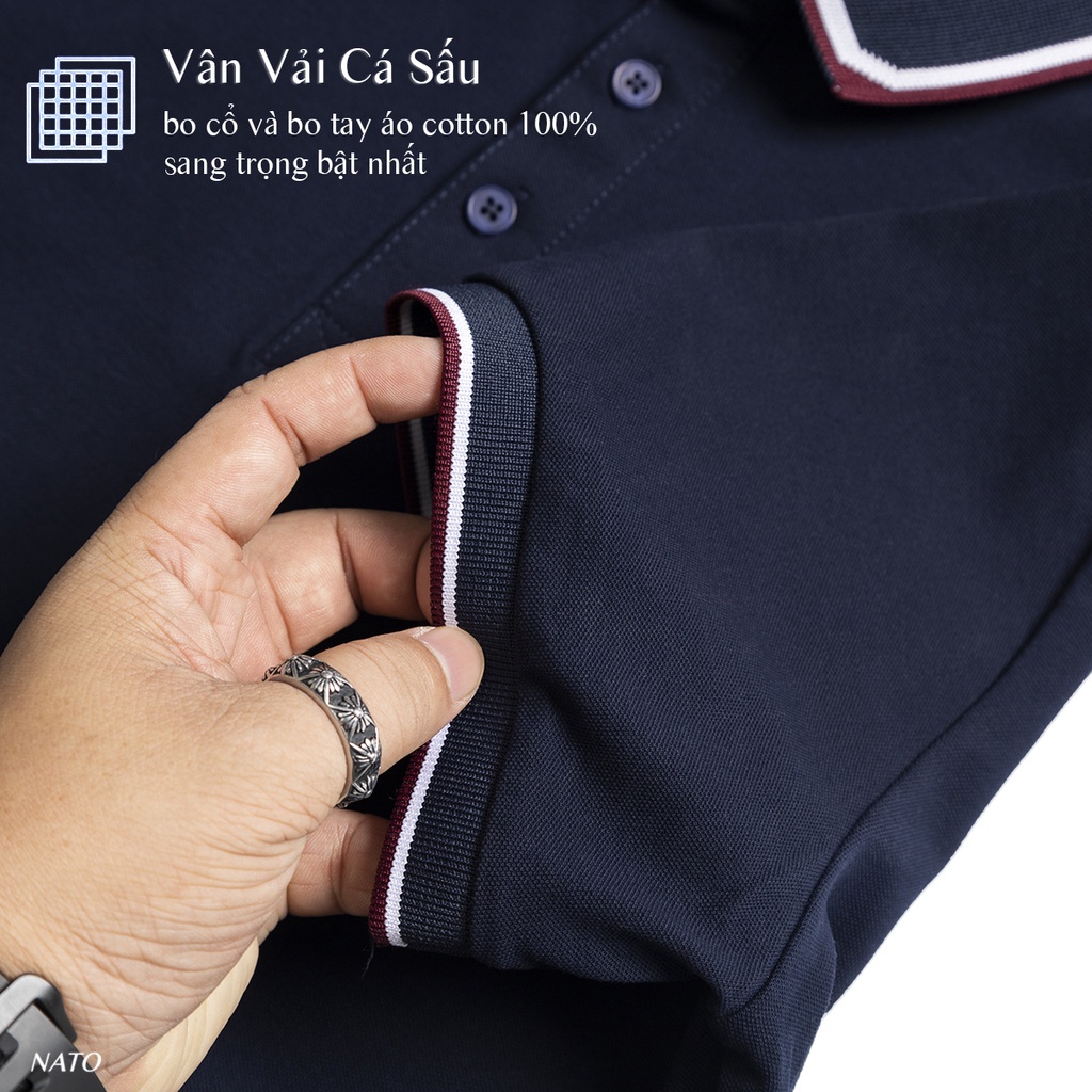 Áo Thun Polo Nam PREMIUM Vải Cotton Cá Sấu Cao Cấp Đẹp Xịn Tay Ngắn Có Cổ Màu Trắng Đen Đỏ Xanh Navy Trơn Họa Tiết NATO