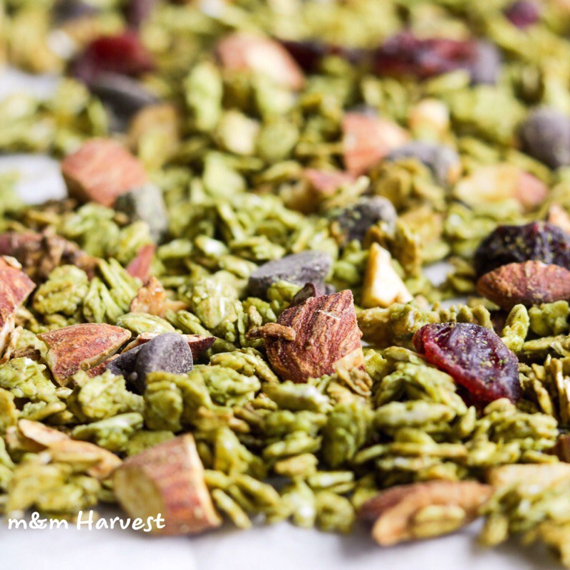 GRANOLA 90% quả hạt vị Matcha Nhật Bản ĂN KIÊNG, KHÔNG ĐƯỜNG 500g
