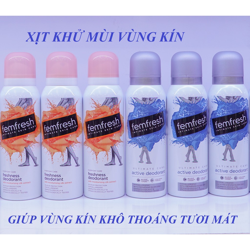 Xịt khử mùi vùng kín Femfresh giúp vùng kín sạch sẽ thơm mát tự nhiên