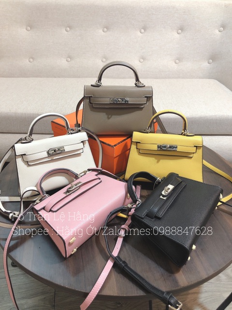 [KÈM HỘP] Túi Chữ HDa xước size mini 17cm tặg kèm khăn quấno