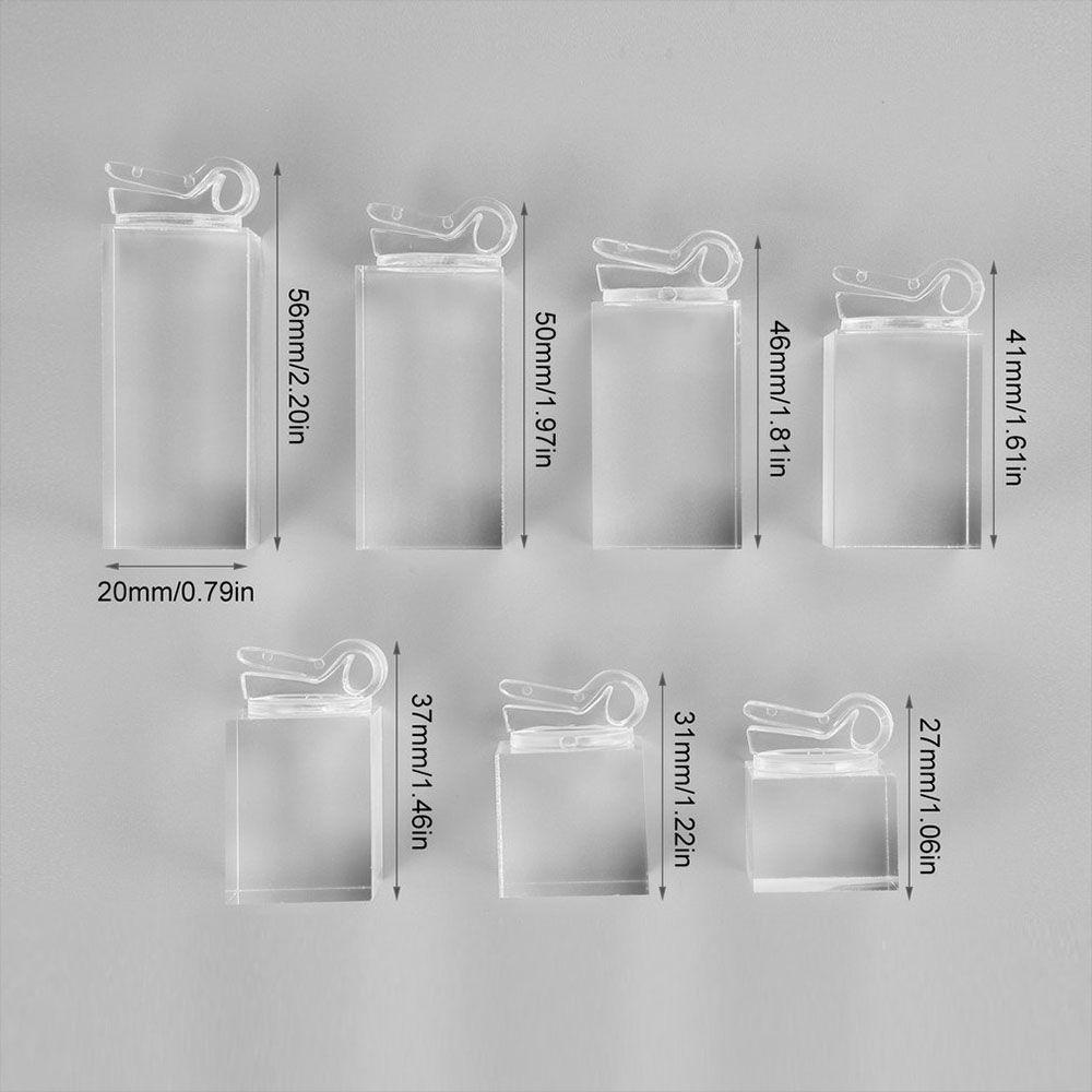 ANEMONE Bộ 7 Giá Đỡ Trưng Bày Ngón Tay Hình Vuông Trong Suốt