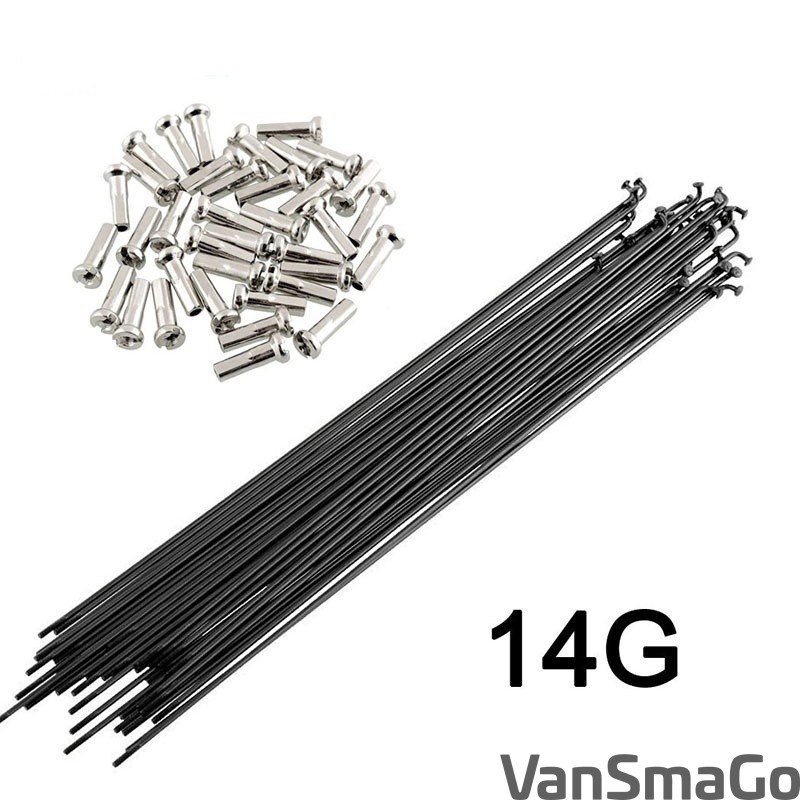 36 Nan Hoa Xe Đạp Bằng Thép Màu Đen 14G/14K 170mm-350mm