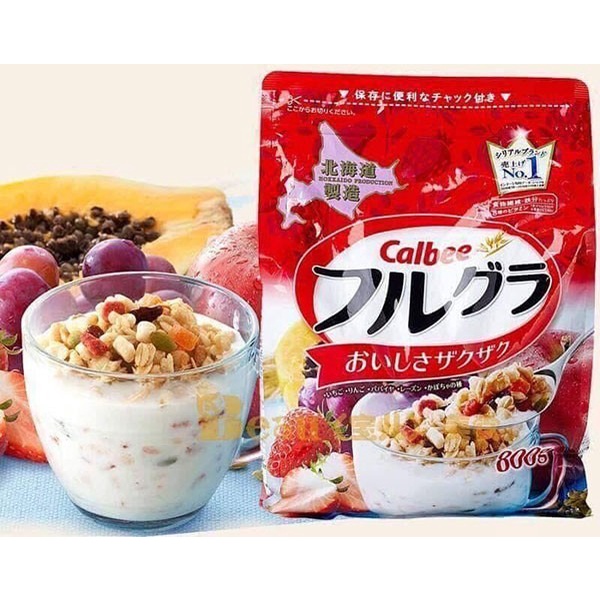 Ngũ cốc Calbee Nhật Bản/ Ngũ Cốc Ăn Kiêng Mix Sữa Chua Hoa Quả Trái Cây Gói 800g