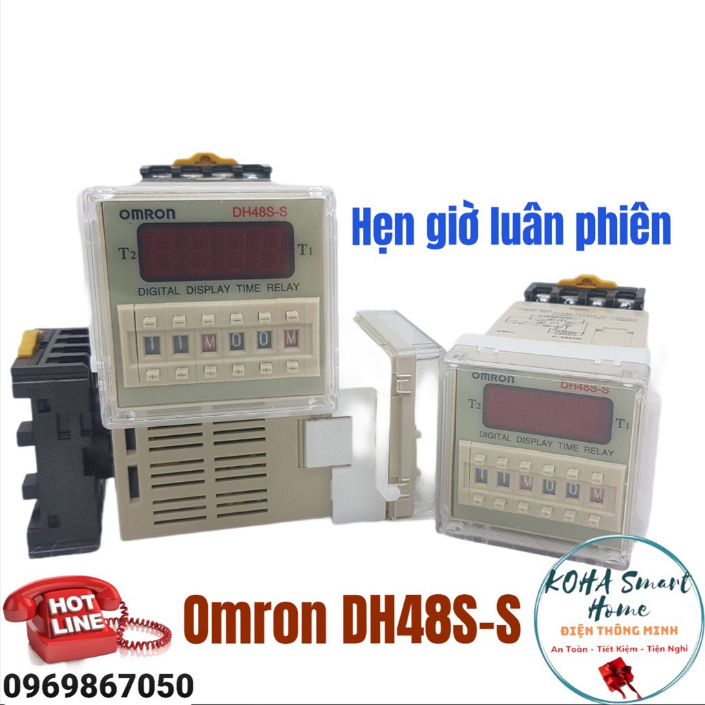 Rơle thời gian Omron - DH48S-S. Công tắc hẹn giờ đảo chiều DH48S-2Z - Bộ timer hẹn giờ luân phiên thiết bị điện.