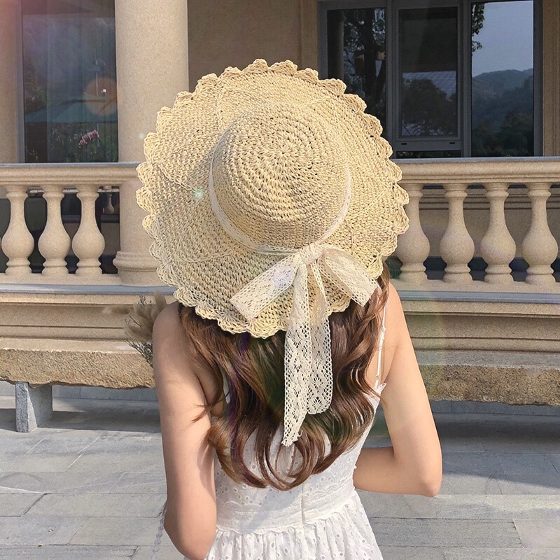 Mũ nón cói vành rộng đi biển cực xinh MCL03