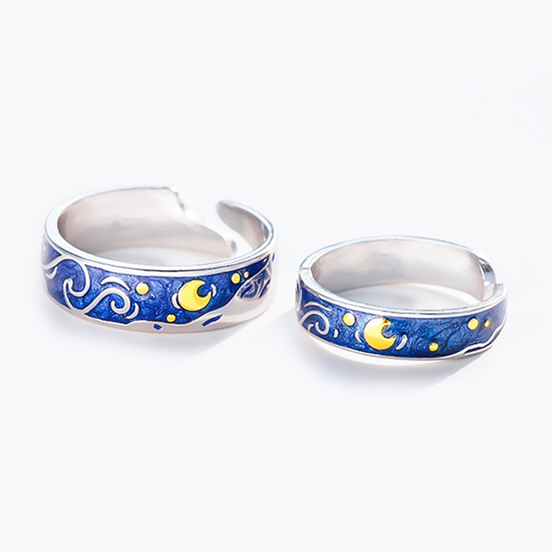 Nhẫn trang trí in hình tranh Van Gogh độc đáo