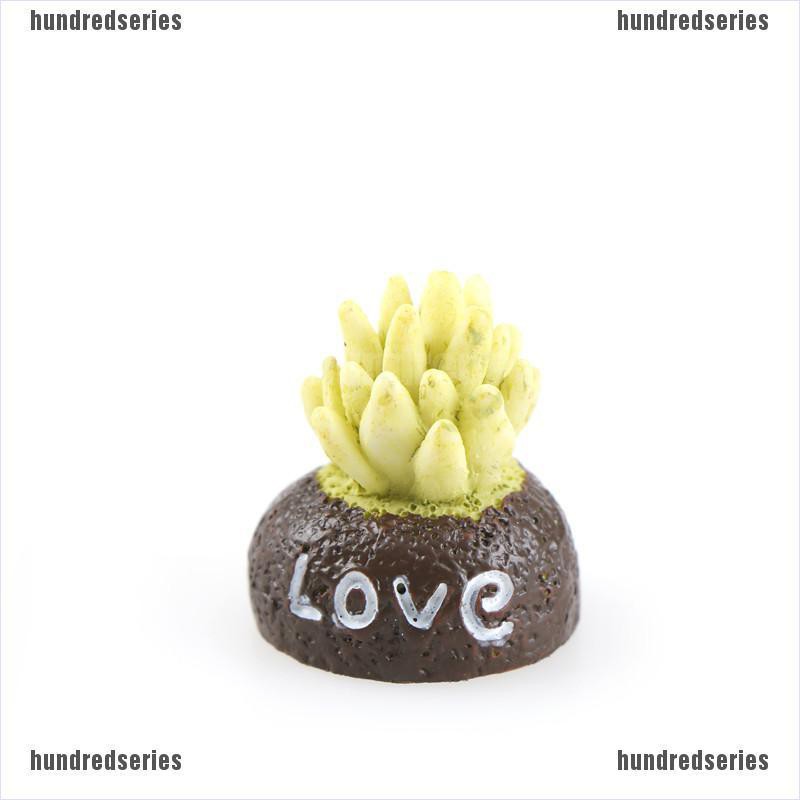 Bộ 4 mô hình chậu cây nhựa mini trang trí sân vườn tiểu cảnh