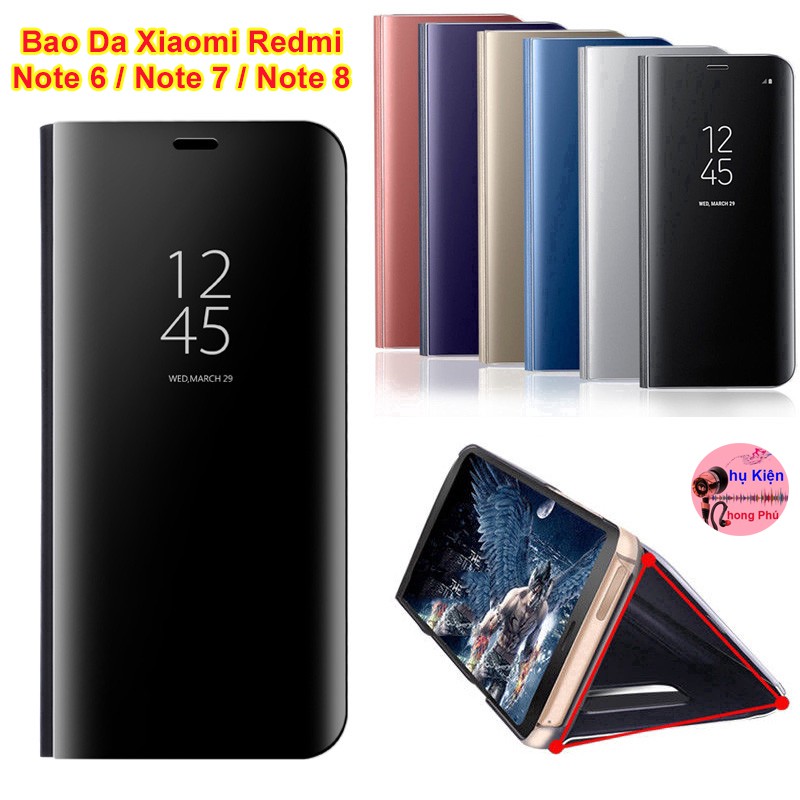 Bao Da Tráng Gương Dành Cho Xiaomi Redmi Note 5 / Note 6 Pro / Note 7 / Note 8 / Note 8 Pro
