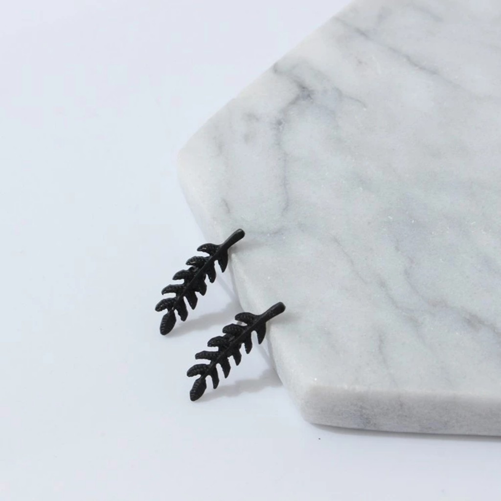 Bông Tai Hình Cành Lá Nhỏ Nhắn Xinh Xắn Dễ Thương, Kích Thước 2.1 X 0.6 cm